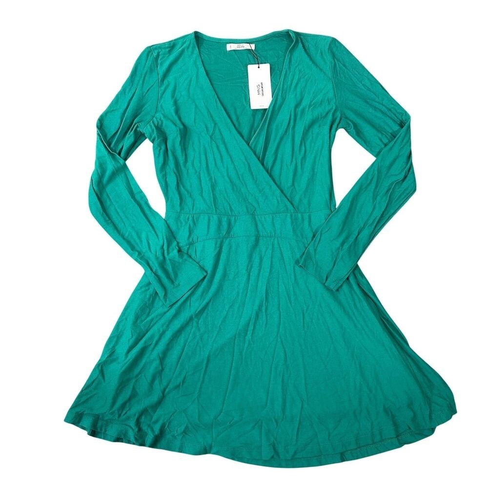 Mango MNG Women's Green Long‎ Sleeve Dress Size 4
